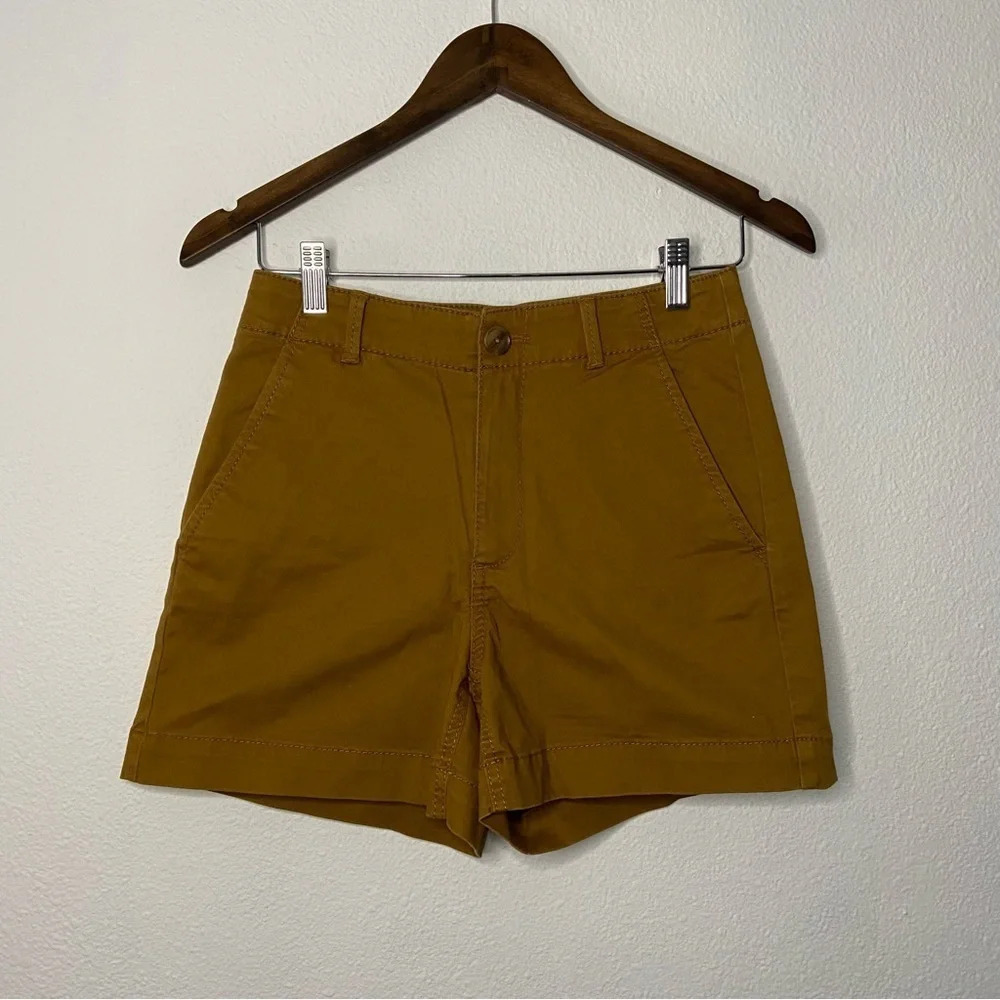 LOFT High Waist Twill Shorts Size 00 Brown Bronze NEW “The Washed Twill Short” - Picture 15 of 15